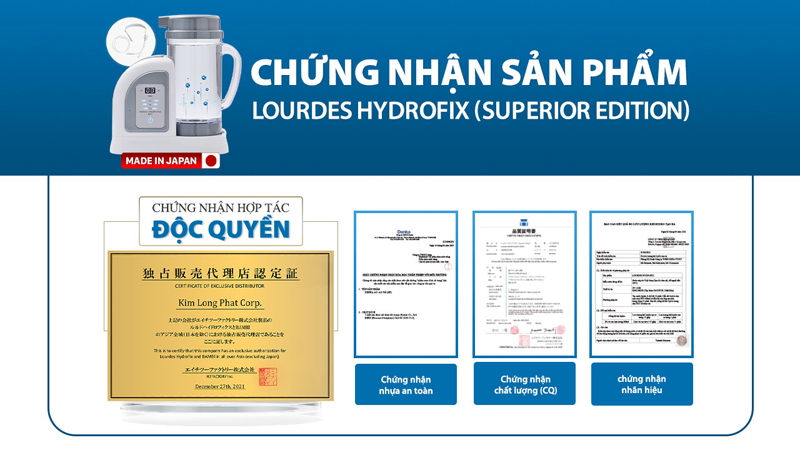 Chứng nhận sản phẩm máy hít Hydro